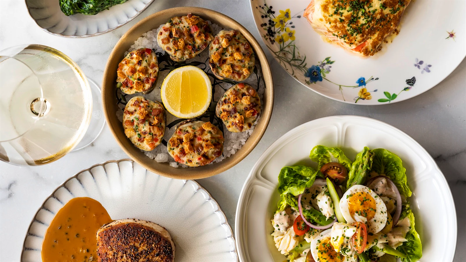 A selection of dishes from Navy Blue in Houston.